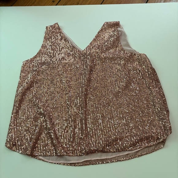 LOFT Plus Pink Sequin Sleeveless Blouse - Picture 7 of 10